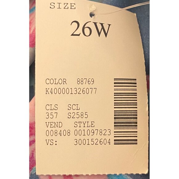 NEW Catherines Padded Swimdress Swimsuit Plus Size 26W Vneck Blue Pink Modest - Picture 6 of 6
